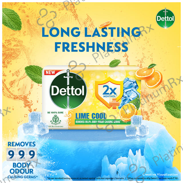 Dettol 2x Menthol Lime Cool Soap 1x75gm