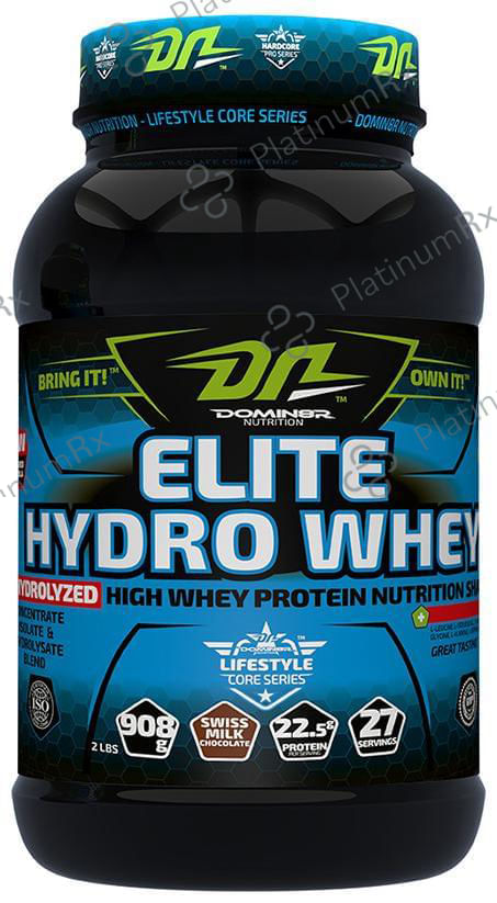 DOMIN8R Elite Hydro Whey Protein Powder Swiss Milk Chocolate 2 lb