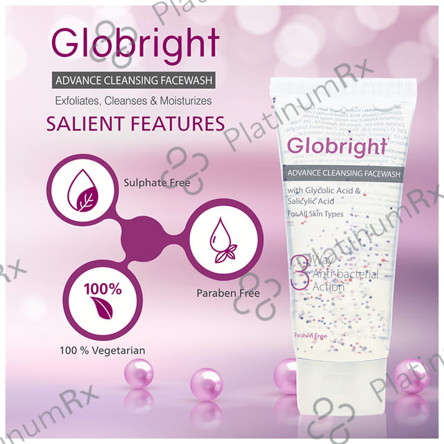 Globright 3 Way Anti-Bacterial Action Advance Cleansing Facewash (100ml Each) 3 Tube