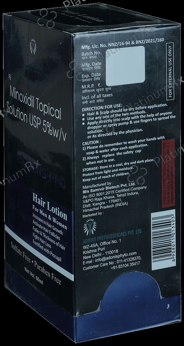 Biodens Pro 5% Hair Lotion Solution 60ml