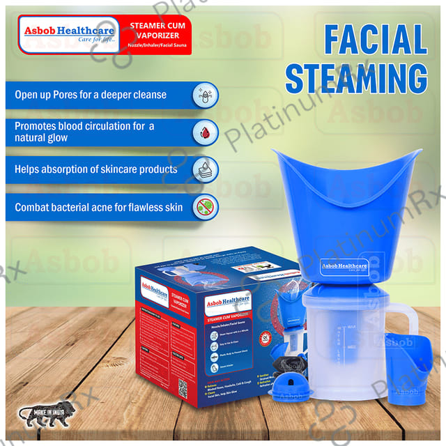 Asbob Healthcare 3 in 1 Vaporizers, Steamer, Steam Inhaler, Facial Steamer for Cold and Cough Blue
