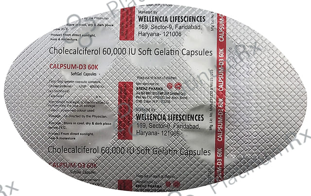 Calpsun D3 60K Soft Gelatin Capsule 4s