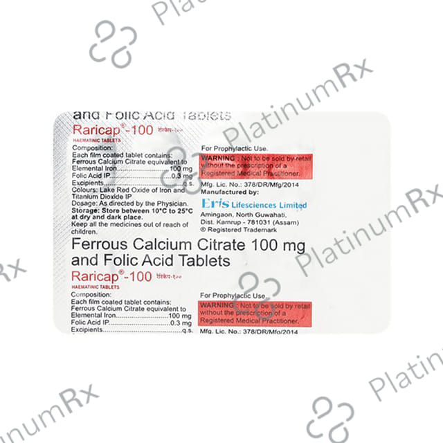 Raricap 25mg/300mcg Tablet 10s