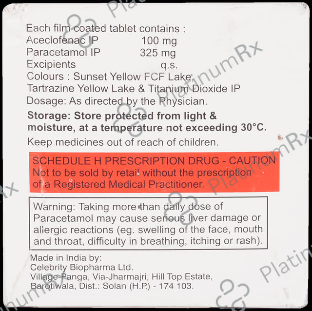 Aceloflam Plus 100/325mg Tablet 15s