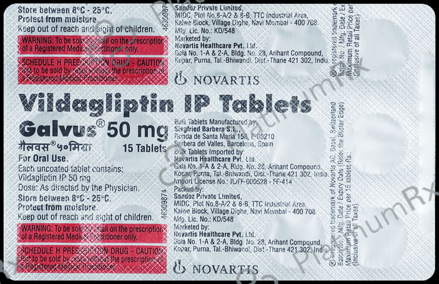 Galvus 50mg Tablet 15s