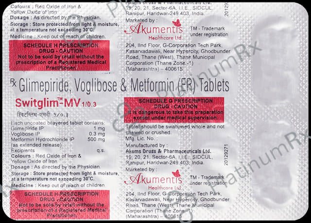 Switglim MV 1/500/0.3mg Tablet 10s
