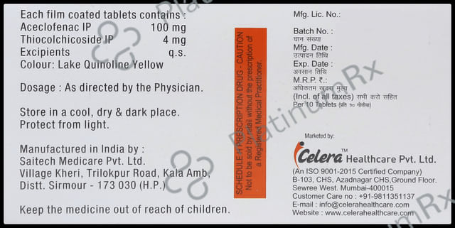 Acelera TH 100/4mg Tablet 10s