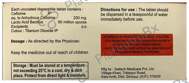 Cifex LB 200mg Tablet DT 10s