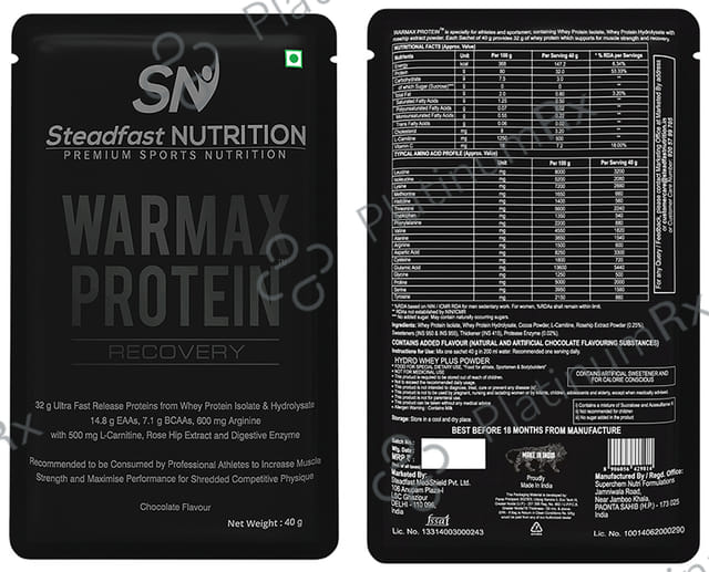 Steadfast Nutrition Warmax Protein Recovery Chocolate 30 Sachets
