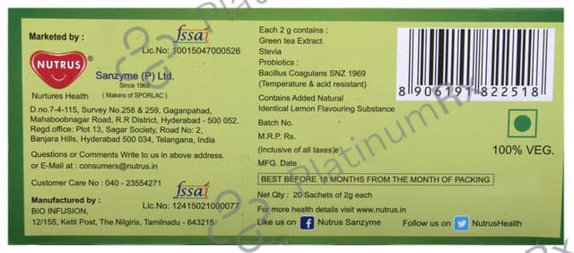 Nutrus Probiotics Green Tea (2gm Each)