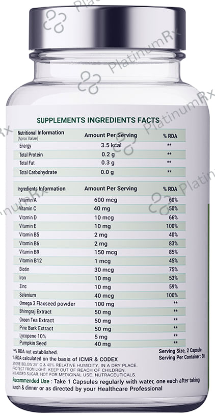 Health Veda Organics Advance Hair Vitamin with DHT Blocker & Biotin Capsule