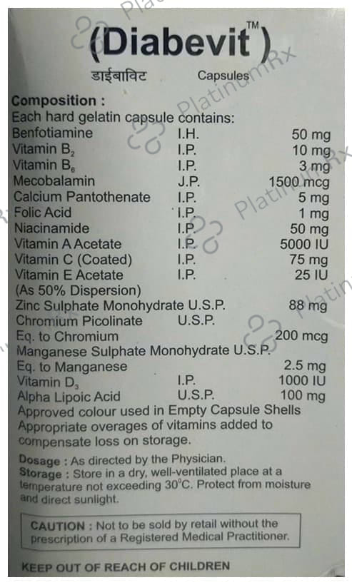 Diabevit Capsule 10s