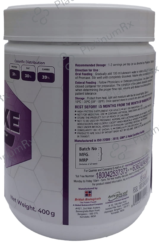 Promaxe Calorie Dense Vanilla Flavour Powder 400gm