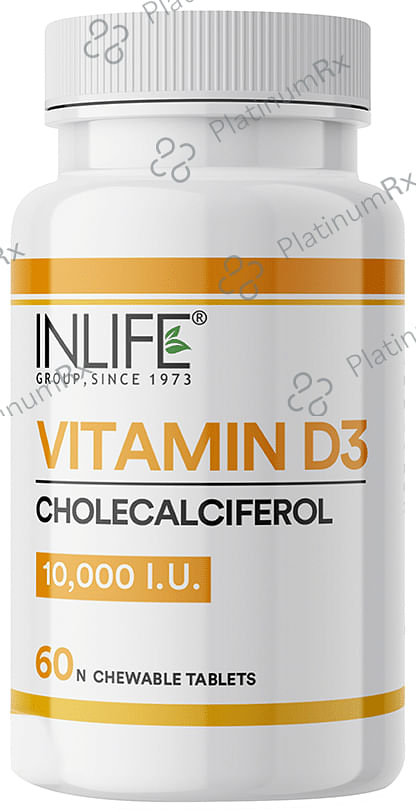 Inlife Vitamin D3 10000 IU Cholecalciferol Chewable Tablet 60s