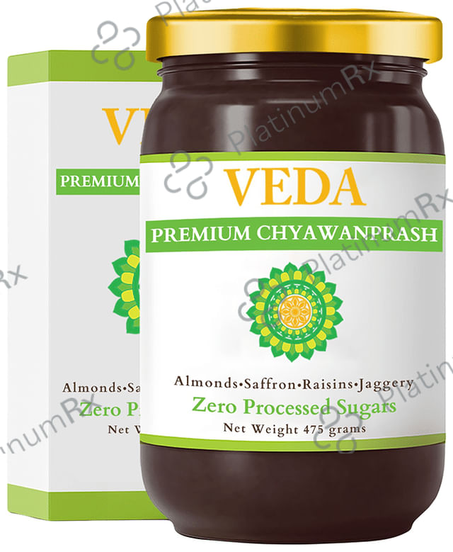 Veda Premium Chyawanprash with Almonds, Saffron, Raisins & Jaggery 475gm