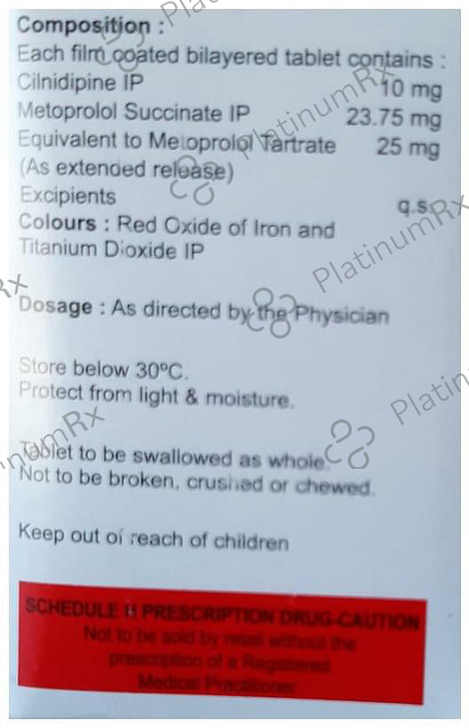Cilamet XL 10/25mg Tablet ER 20s