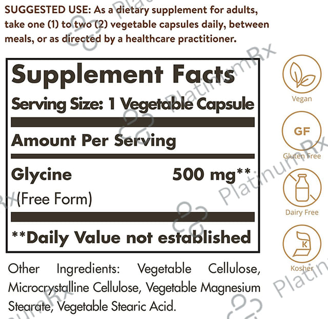 Solgar Glycine 500mg Vegetable Capsule