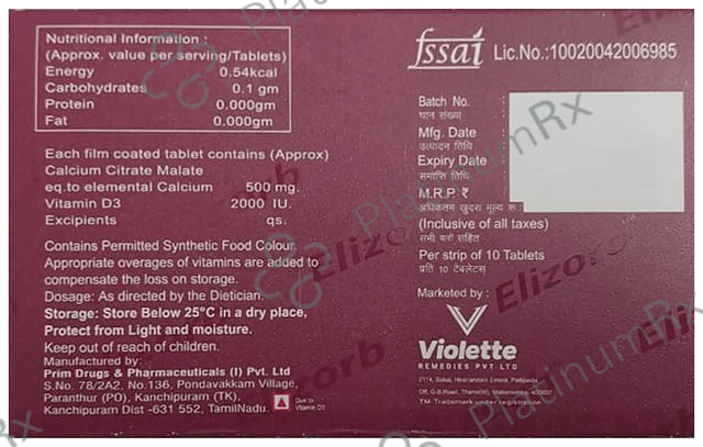 Elizorb 500mg Tablet 10s