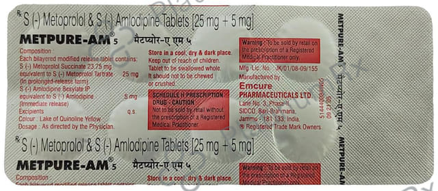 Metpure AM 5/25mg Tablet MR 10s