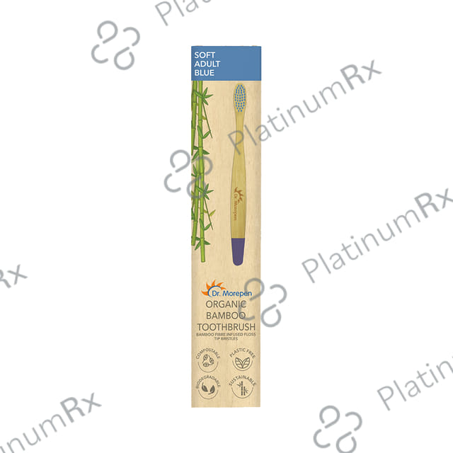 Dr. Morepen Organic Bamboo Toothbrush Adult Soft Blue