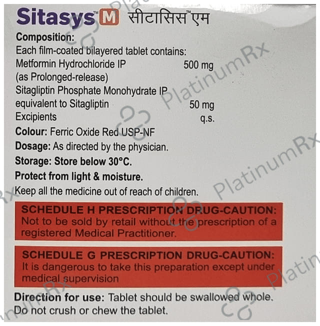 Sitasys M 50/500mg Tablet 10s