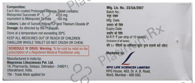 Cardibeta XR 50mg Tablet 10s