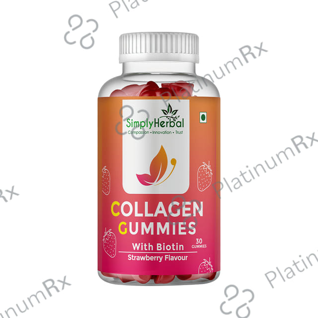 Simply Herbal Collagen Gummies with Biotin Strawberry