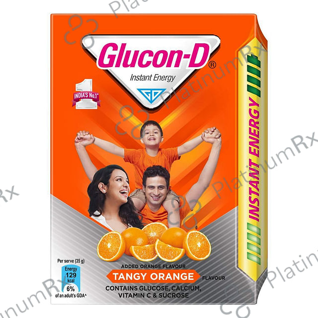 Glucon D Energy Drink Tangy Orange Flavour Powder, Powder 200gm