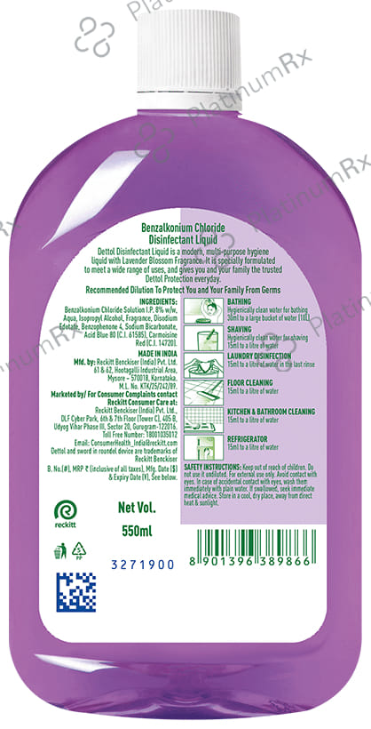 Dettol Multi Purpose Disinfectant Liquid Lavender Blossom 550ml
