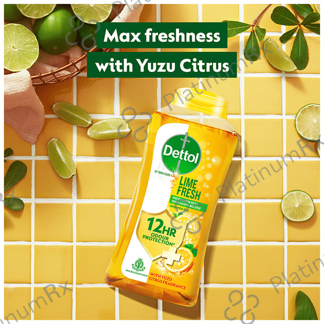 Dettol Lime Fresh Bodywash & Shower Gel pH Balanced & Soap Free 250ml
