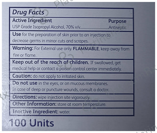 BD Alcohol Swab 100s