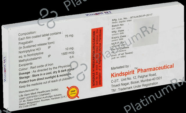 Kindfit NT 75mg/10mg/1500mcg Tablet