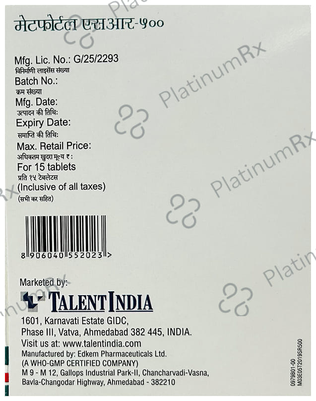 Metfortal SR 500mg Tablet 15s