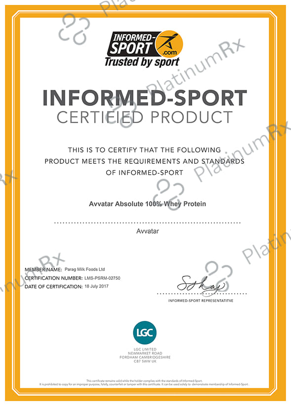 Avvatar Absolute 100% Whey Protein Unflavoured 1 kg