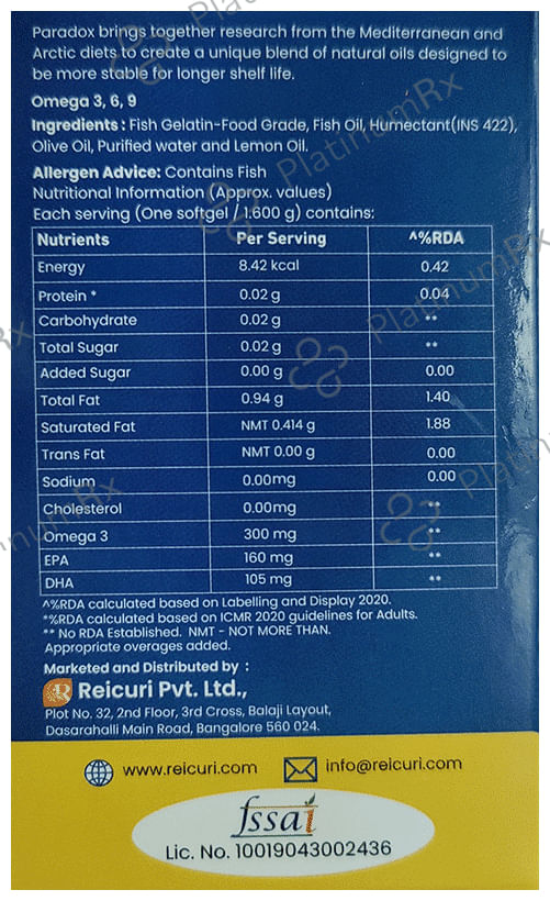 Reicuri Paradox Omega 3 Capsule