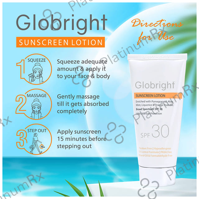 Globright Sunscreen Lotion SPF 30 (50ml Each) 2 Tube