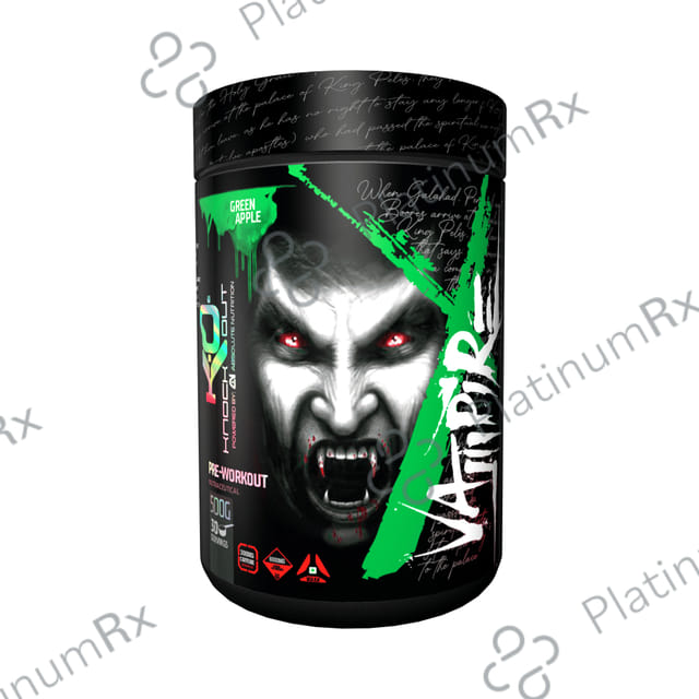 Knockout Vampire Pre-Workout Powder Green Apple with Free Shaker