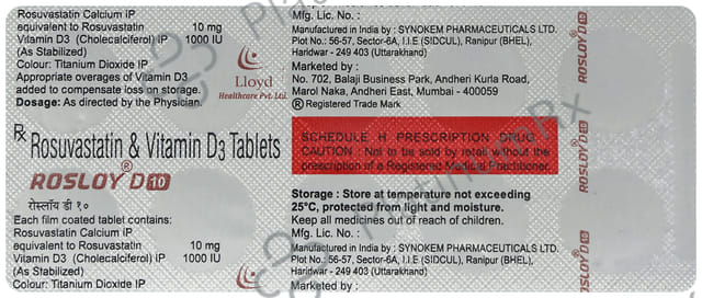 Rosloy D 10/1000IU Tablet 10s