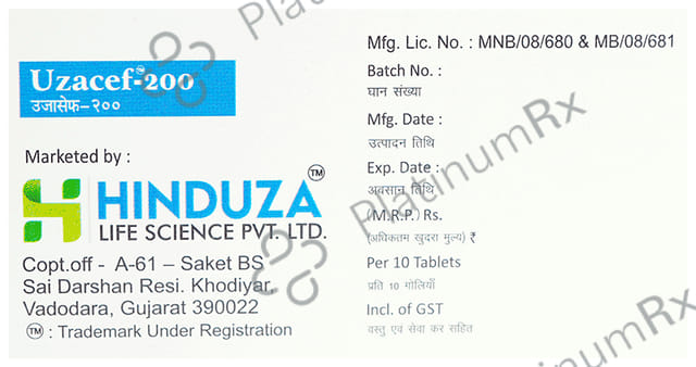 Uzacef 200 Tablet