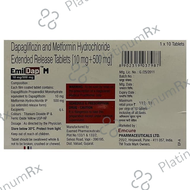 Emildap M 10/500mg Tablet ER 10s