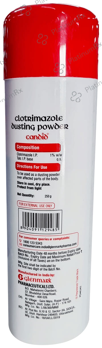 Candid Dusting Powder For Fungal Infection, Sweat Rash, Skin Irritation & Itching 250 gm