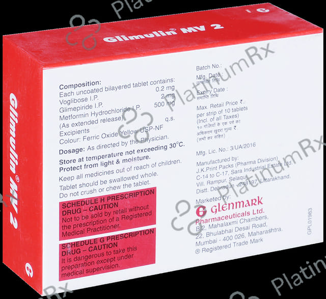 Glimulin MV 2mg Tablet ER 10s