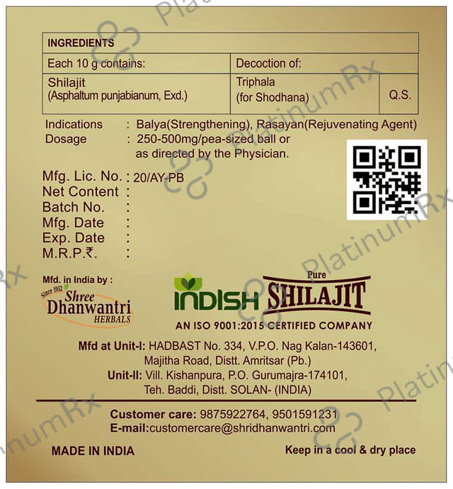 Indish Pure Shilajit Resin Form