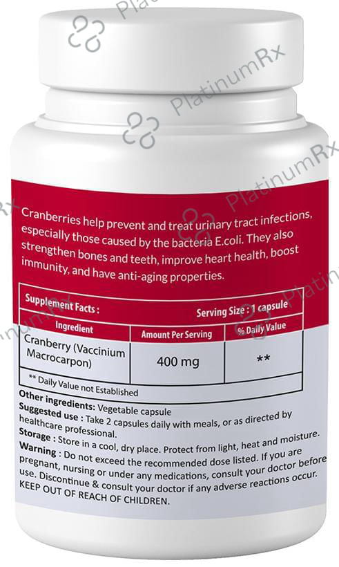 Zinnia Wellness Cranberry Extract Veggie Capsule