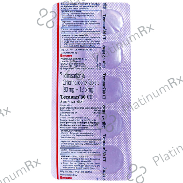 Temsan 12.5/80mg Tablet CT 10s