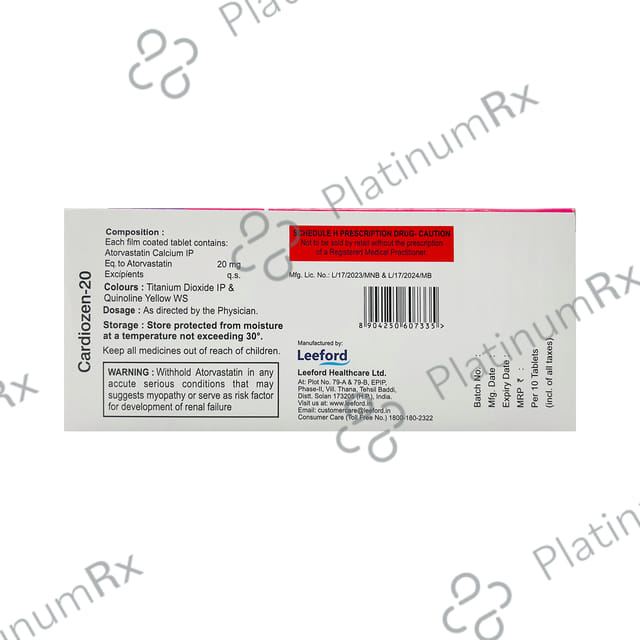 Cardiozen 20mg Tablet 10s