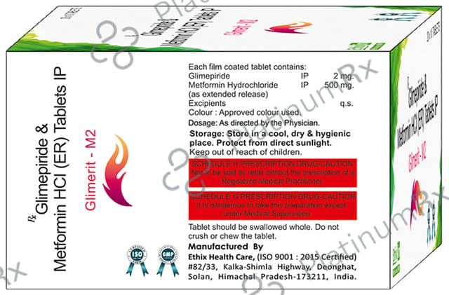 Glimerit M 2mg/500mg Tablet