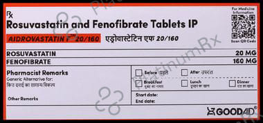 Aidrovastatin F 20/160mg Tablet 10s