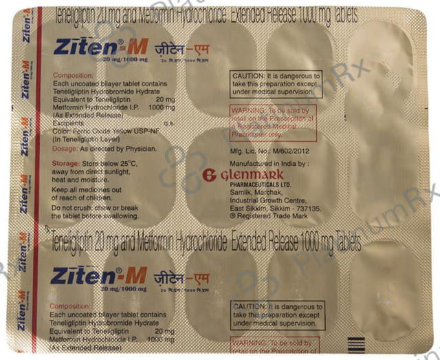 Ziten M 1000/20mg Tablet ER 15s