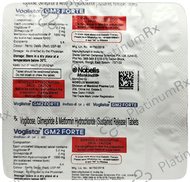 Voglistar GM 2 Forte Tablet SR 15s